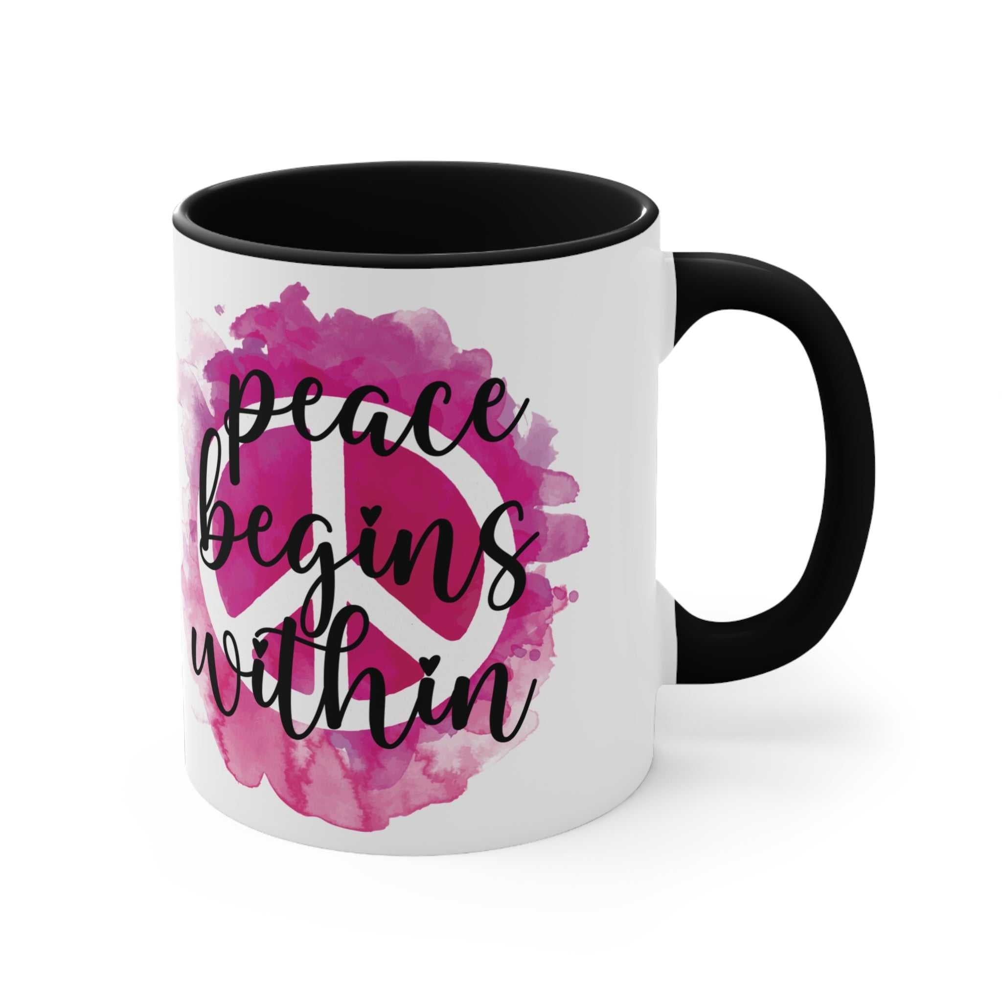 Peaceful Inspirational Mug, 11oz Coffee Cup Mug Faith2Print.