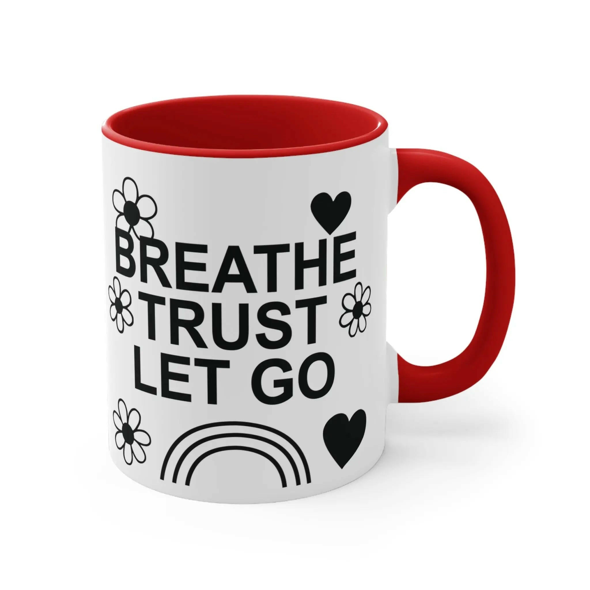 Colourful Motivational Mug, Breathe Trust Let Go 11oz Mug 7078696592461848542_2048