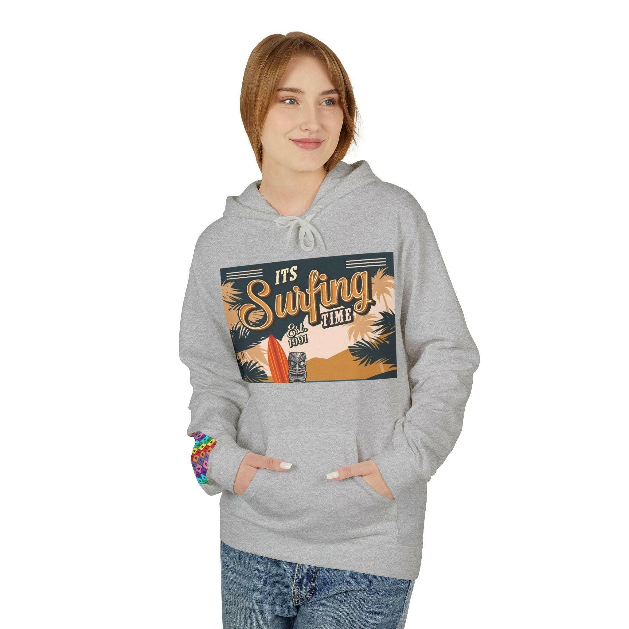 Cozy Surfing Lover Graphic Men's Hoodie