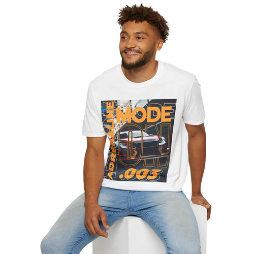 Adrenaline Mode Unisex Softstyle T-Shirt, Cool Graphic Tee, Car Enthusiast Gift, Casual Wear, Streetwear Fashion, Auto Lover Shirt
