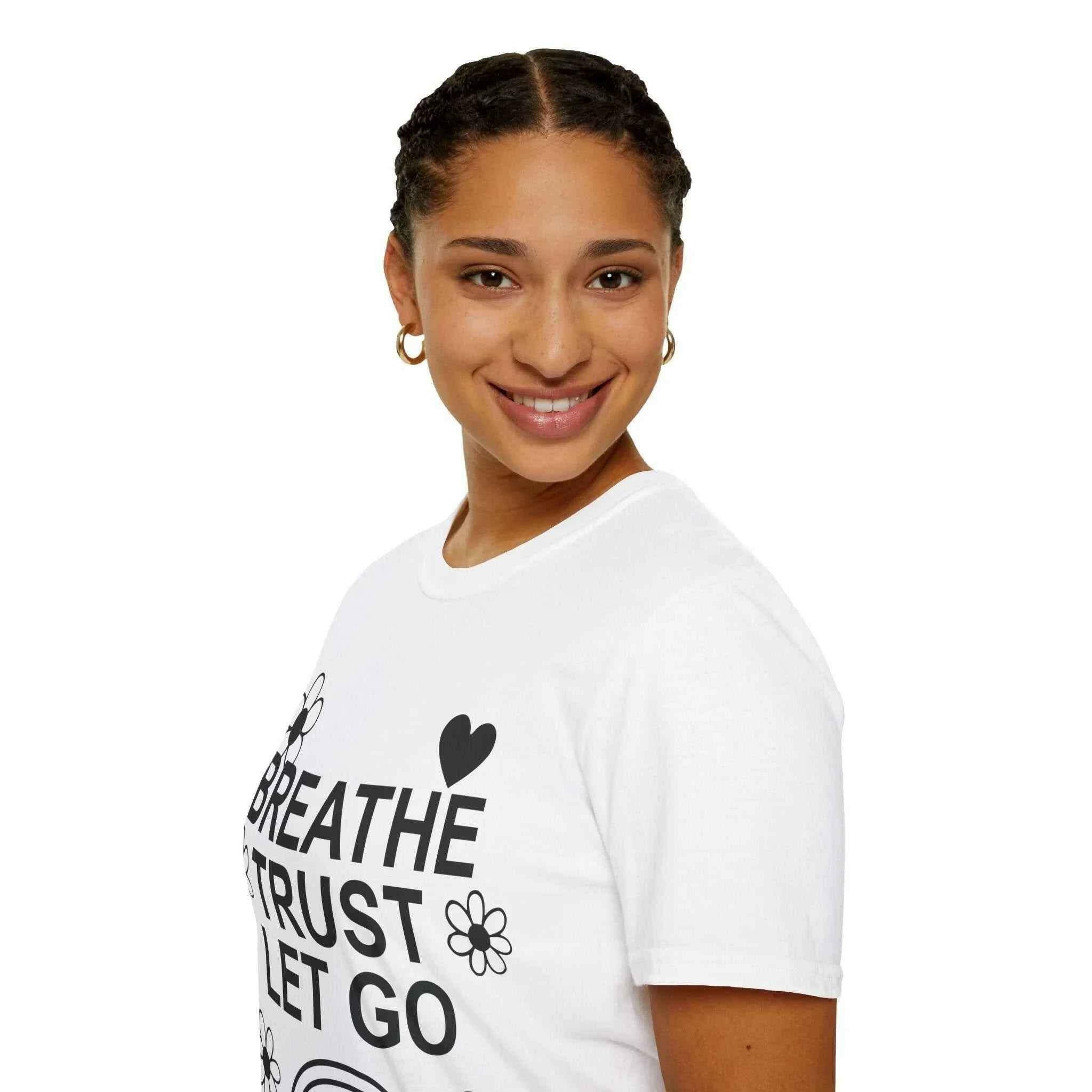 Breathe, Trust, Let Go Unisex Lightweight Cotton Tee