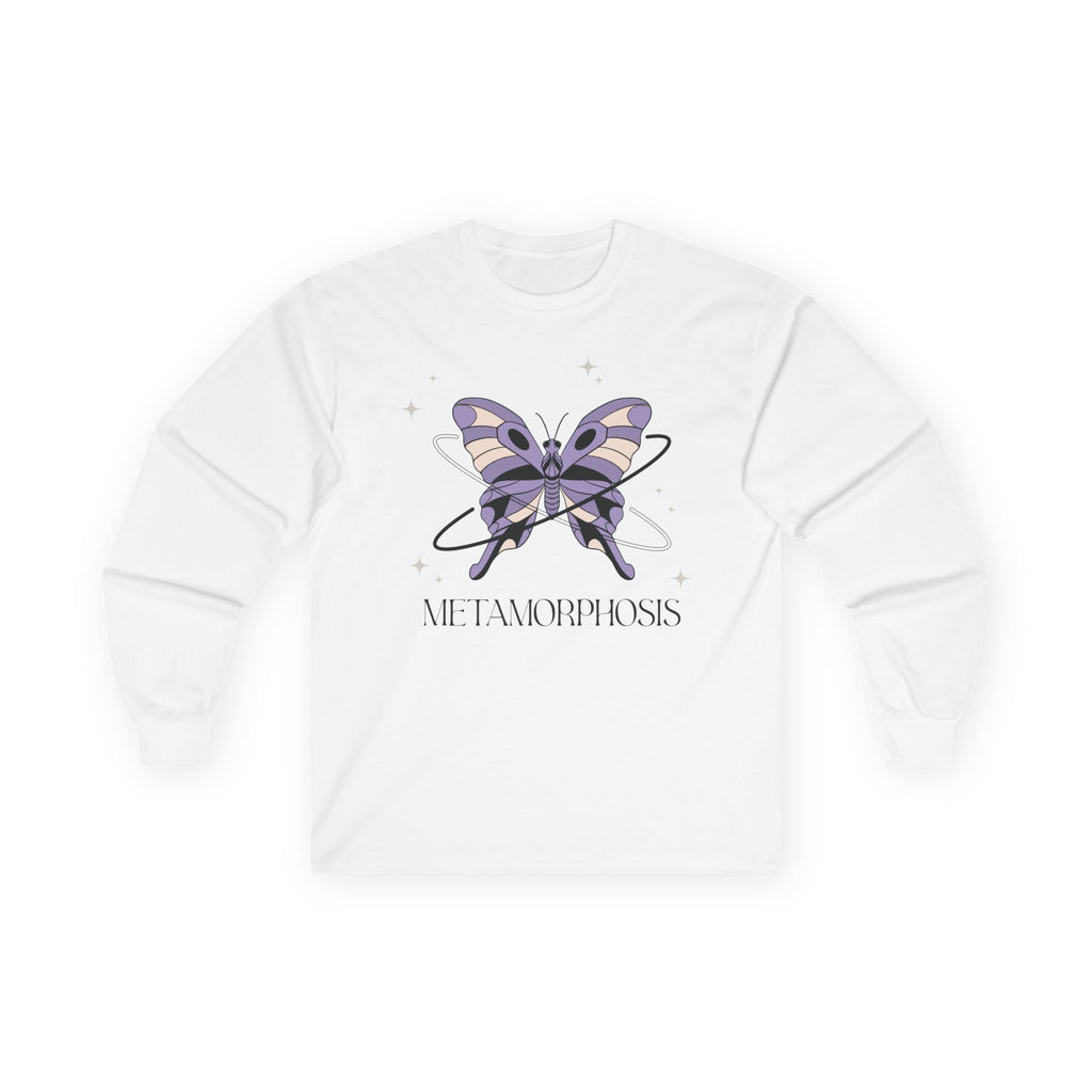 Women's Butterfly Long Sleeve Tee "Metamorphosis' Change Growth Mindset Top
