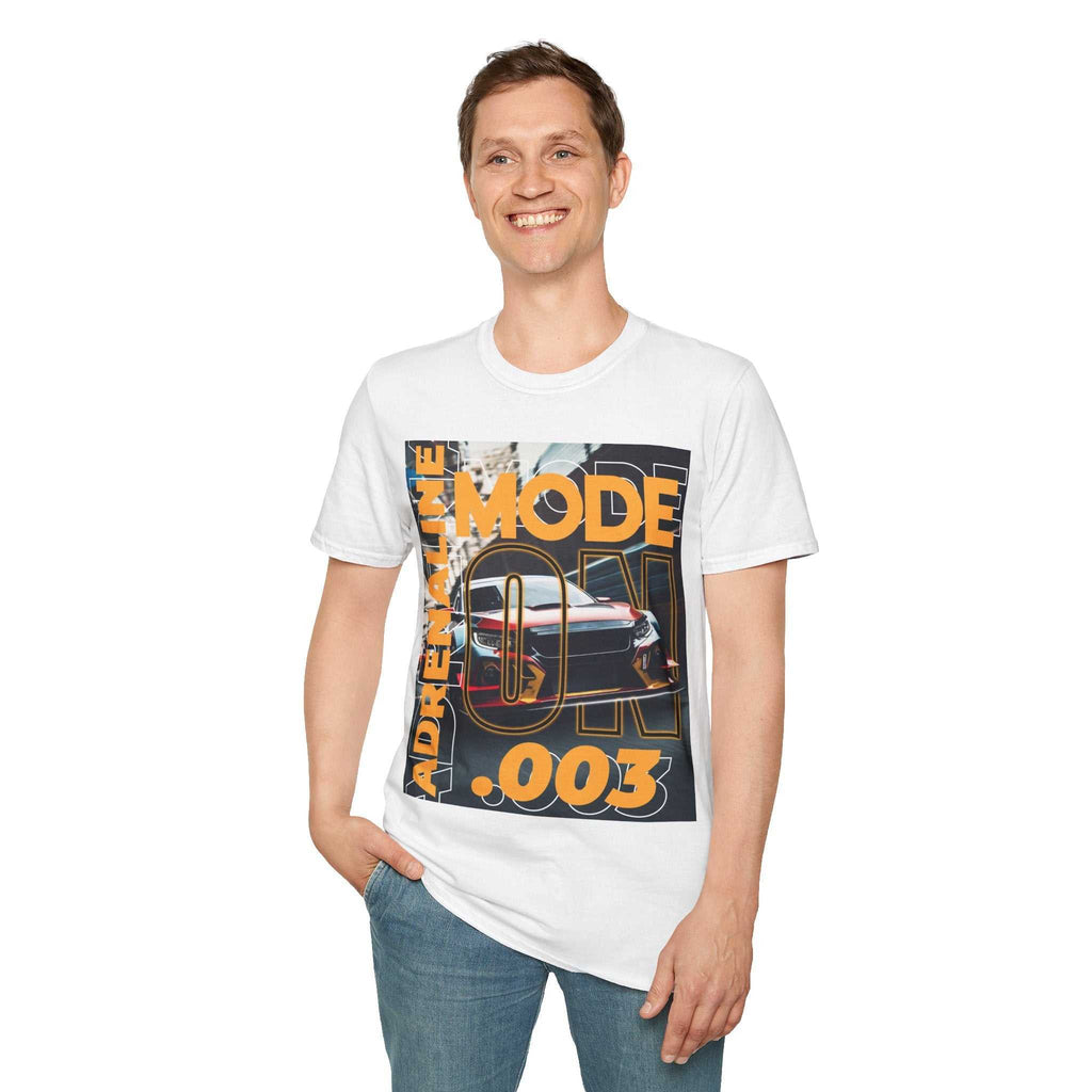 Adrenaline Mode Unisex Softstyle T-Shirt, Cool Graphic Tee, Car Enthusiast Gift, Casual Wear, Streetwear Fashion, Auto Lover Shirt