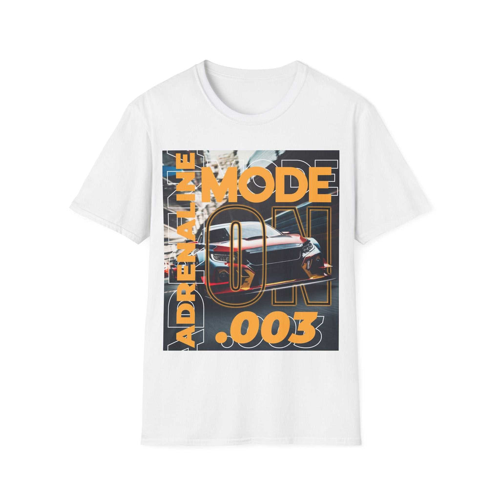 Adrenaline Mode Unisex Softstyle T-Shirt, Cool Graphic Tee, Car Enthusiast Gift, Casual Wear, Streetwear Fashion, Auto Lover Shirt