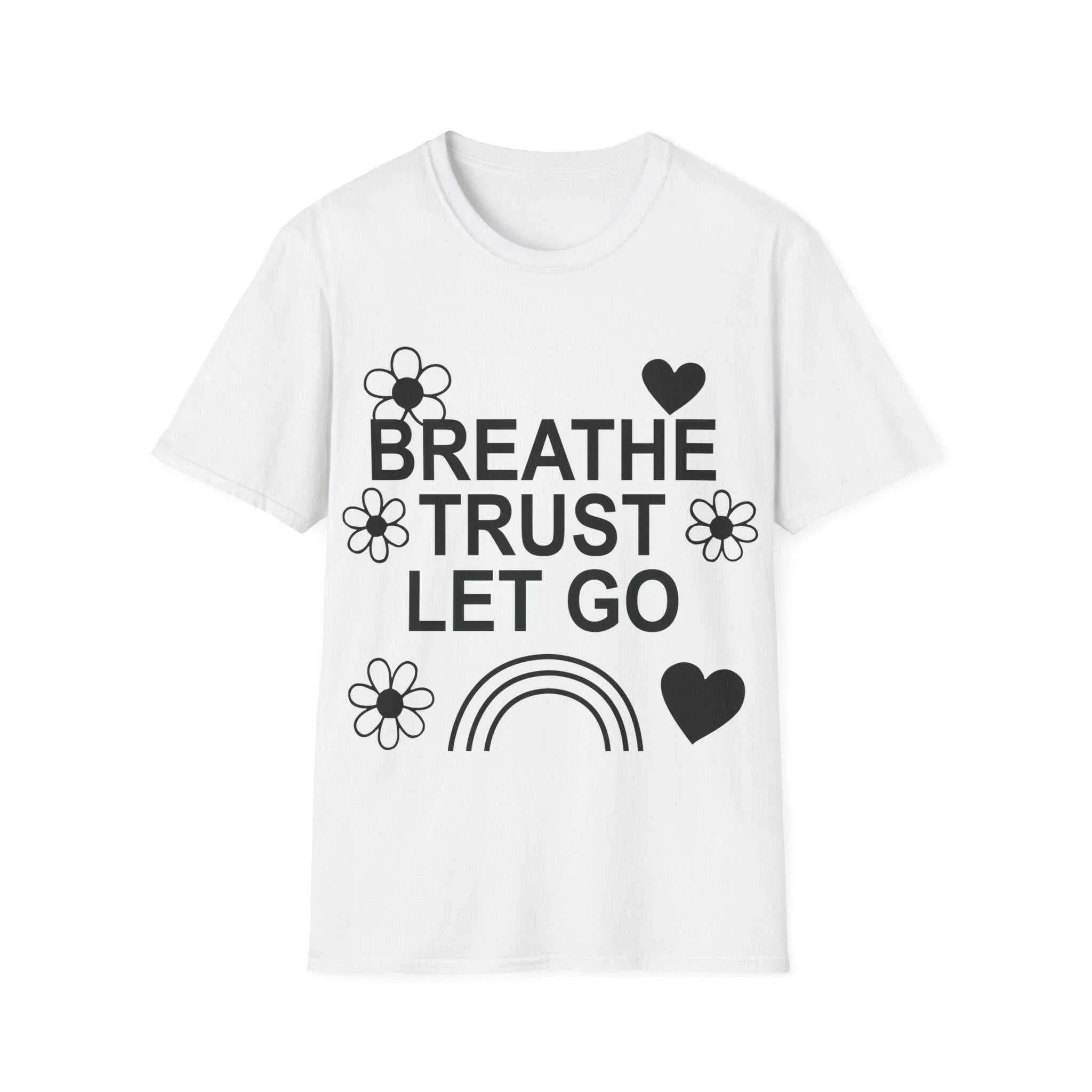 Breathe, Trust, Let Go Unisex Lightweight Cotton Tee