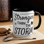 Colourful Inspirational Mug, Stronger Than the Storm Coffee Cup 11oz 11oz Black Mug 8687496088110829247-2048-_2