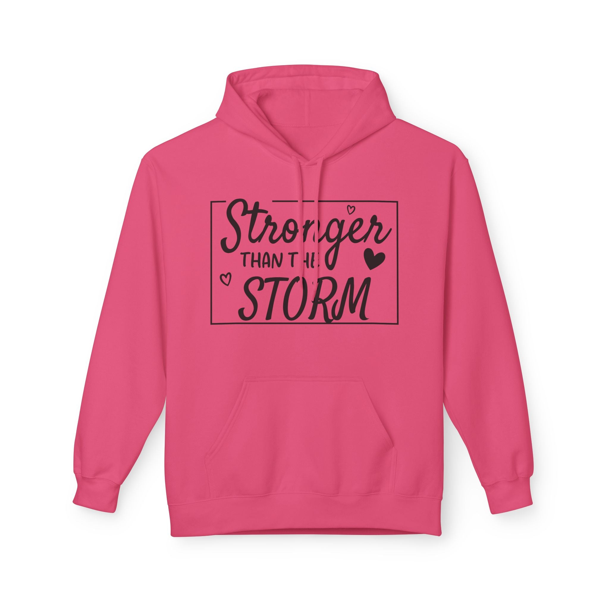 Stronger Than the Storm Fleece Hoodie, Unisex Inspirational Sweatshirt, Motivational Gift, Cozy Layer, Encouragement Apparel, Everyday Wear - Faith2Print